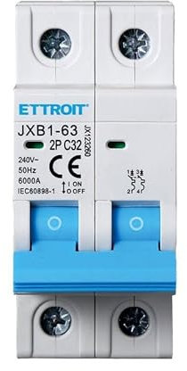 IXTRIMA Interruttore Magnetotermico Automatico, 2P 32A 220V 6kA, Bipolare MCB 2P C32