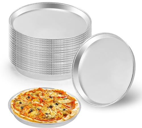 YEUIKERR 40 Pack 13 Inch Round Foil Pizza Pans Disposable Aluminum Foil Pans Pizza Tray for Baking, Roasting, Cookies