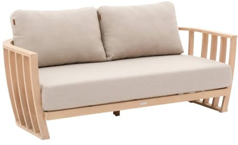 Hespéride - Lemindo Gartensofa, Eukalyptus & Beige - 3-Sitzer - Polyester - Abnehmbare Kissen - Gartenmöbel für Terrasse, Balkon, Patio