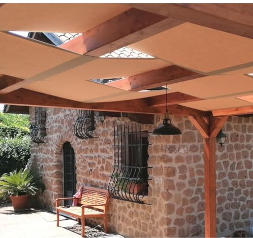 TENDAGGIMANIA Fascia Ombreggiante per Pergola in Tessuto TEMPOTEST - Misura L.114CM X H.500CM - Teli per Pergolati onde SU MISURA