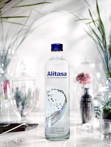 Alitasa Premium Still Water with Silver Ions - 24 x 350ml glass bottles - 999 Pure Silver Nano Particles