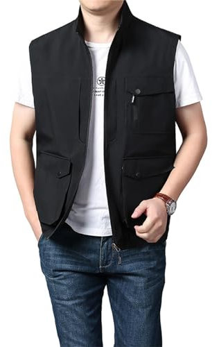 Darringls Anglerweste Herren Anglerweste Softshellwesten Jacke Reporterwesten Camping Fotografie Weste Herren Outdoor Leichte Sommerweste Mit Vielen Taschen Cargo Weste Herren Jagdweste Arbeitsweste