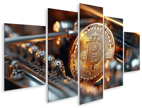 islandburner Prime Bild auf Leinwand Bitcoin Münze auf Computer Hardware Bilder Wandbilder Poster