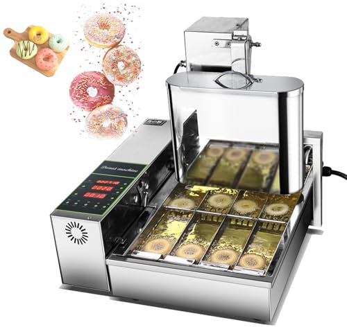 Commercial Automatic Donut Making Machine, Auto Doughnut Maker with 5.5L Hopper, Doughnut Fryer for Efficient Bakery Production
