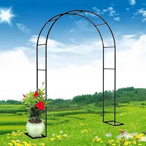 WCQSYY Arche De Plante Grimpante Arche De Jardin en Métal Arche À Rosiers en Treillis Pergola Arceau De Mariage pour Décoration Plante Vignes De Extérieur,Noir,W1.4M*H2.3M