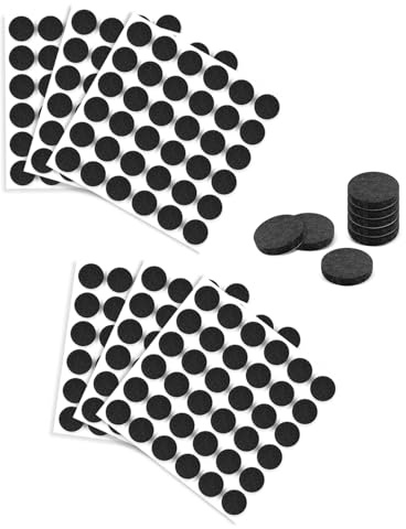 FUGLUS 216Pcs Feltrini Autoadesivi Rotondi, 15mm Nero Feltrini per Sedie con 5mm Spessore, Feltrini per Mobili Pesanti per Gambe di Mobili, Antigraffio e Riducono il Rumore - Nero