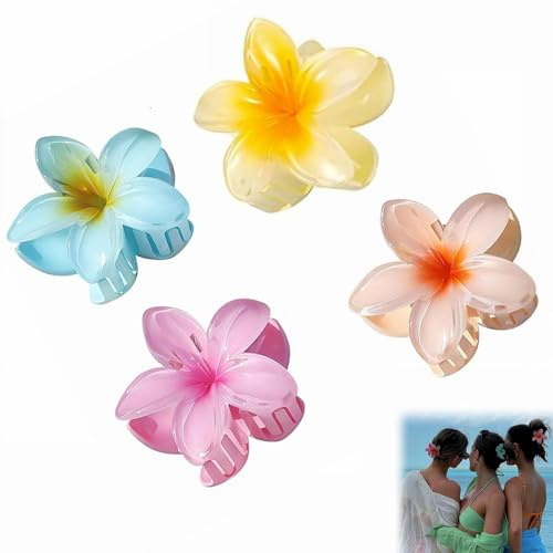Fiore Mollettoni Capelli Donna, 4 Pezzi Mollette Capelli, Antiscivolo Plastica Mollette Capelli per Donne e Ragazze con Acconciature Multiple