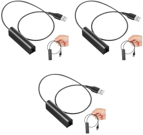 Lurrose RJ9 USB Adapter für Telefon Headset 3 Stück