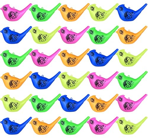 30PCS Colorful Bird Water Whistle Toys and Musical Instrument Toys are Suitable for Family Games Birthday Parties and Party Gifts
