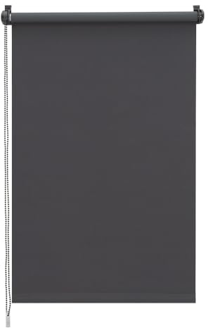 Sekey Verdunklungsrollo ohne Bohren Klemmfix 50 cm breit, Seitenzugrollo Hitzeschutz Sichtschutz und Sonnenschutz Wandmontage Deckenmontage Klemmrollo für Fenster & Tür, 50 x 130cm, Grau