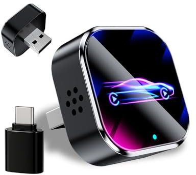 Swiftctrl Adaptador inalámbrico CarPlay y Android Auto: Plug & Play 2 en 1 con Tipo C/USB, conversión de cableado a inalámbrico, Adecuado para vehículos a Partir de 2017