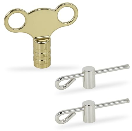 3-Pack Radiator Bleed Key 5mm Universal for Valves & Radiators | Precision-machined for UK 5mm standard & corner valves, Easy-grip handle, Durable metal, Rust-resistant