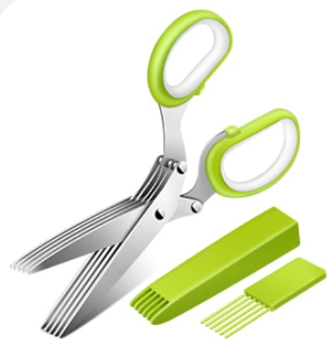 Stainless Steel 5-Layer Multi-Cutter, Detachable Kitchen & Herb Scissors for Effortless Mincing, Easy Clean, Handles Chives, Meat, Herbs, Garlic