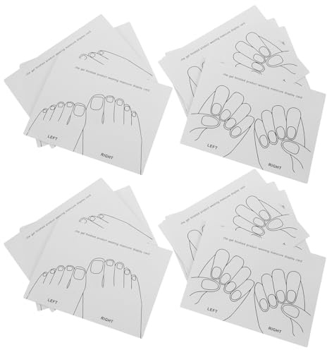 WOONEKY 40pcs Nail Art Display Cards Aesthetic Hand Foot Model Tips for Salon Presentation, Portable Color Chart Organizer for Nail Practice Display