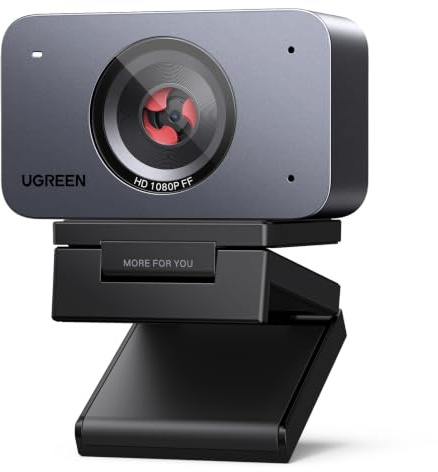 UGREEN FineCam 1080P, Fixfokus, Dual-Mikrofon, Face AE, Objektivdeckel | FHD Webcam 1080P 60FPS, Face AE, Geräuschunterdrückung, Porträtmodu, Stativ, USB-C Webcam für PC/Laptop/Windows/Mac