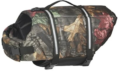 Hund Flytväst Väst for Simning Båtliv Justerbar Valp Husdjur Flytkraft Katt for Katter Hundar(Camouflage,L)