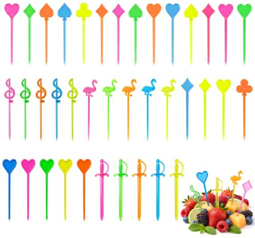 250 pinchos desechables de frutas para niños, tenedores de frutas de plástico, tenedores de degustación de comida para fiestas, buffet, pícnic, cumpleaños, pasteles, decoración de mesa