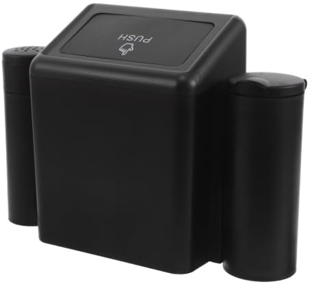 Amosfun Poubelle de Voiture Noire Multifonction avec Cendrier Intégré en Abs, Boîte de Rangement Étanche pour Siège Arrière, Accessoire pour Véhicule