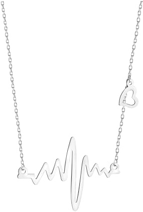Sofia Milani - Damen Halskette 925 Silber - Puls Herz Anhänger - 50142