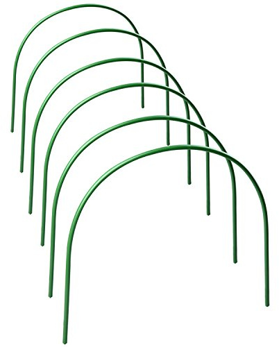 SUREH 6 x Gewächshaus-Reifen, lang, Stahl mit kunststoffbeschichtete Gartenrahmen, Tunnel-Unterstützung für Gartengewebe, Pflanzenstütze, Gartenstecker