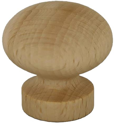 Pomos de madera de 10 unidades (35 mm de diámetro, nogal claro)