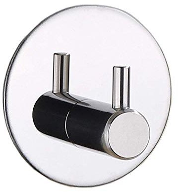 Celbon 2 Stk. Selbstklebend Handtuchhaken Chrom Bademantelhaken Haken Wandhaken Edelstahl rostfrei Bad und Küche, Handtuchhalter Kleiderhaken Ohne Bohren… (Chrom, 2PC)