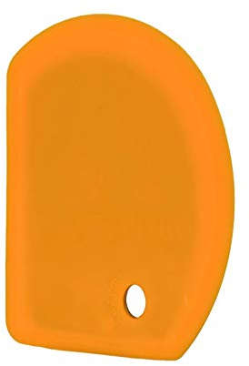 Lazymi Flexible Raspador de Masa de Silicona, Grande (15,2 × 10,9 cm) Multiusos Raspador de Repostería Antiadherente, Tazón Espátula Raspadora para Hornear Pan, Masa Fermental, Pizza (Naranja)