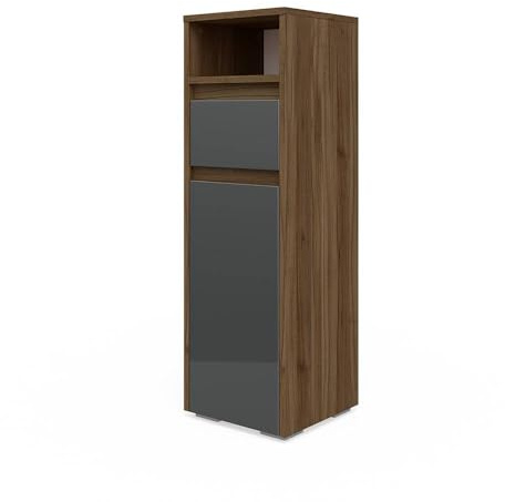 Vicco Midischrank Majest, Anthrazit Hochglanz, 30.2 x 96.3 cm | zur Aufbewahrung von Badutensilien und kombinierbar