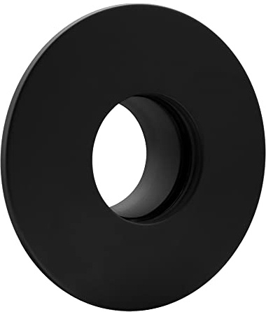 LANZZAS Tuyau de raccordement avec rosace murale de Ø 100 mm à Ø 150 mm - Couleur : noir | Tuyau pour poêle à granulés