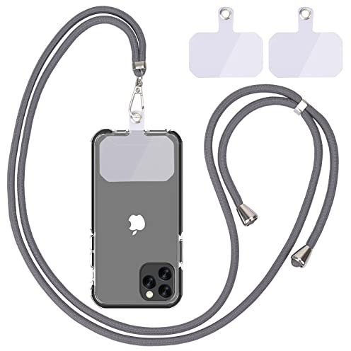 Linkbro Handykette Universal, Handy Lanyard, Universelles Handy um den Hals hängend mit Pad Handy Lanyard, verstellbar und abnehmbar. (1Dunkelgrau)