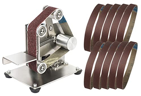 Mini levigatrice a nastro per la lavorazione del legno, levigatrice a nastro per lucidatura elettrica Coltello Apex Affilabordi Potere Micro levigatrici a nastro fai-da-te Velocità regolabile con 2