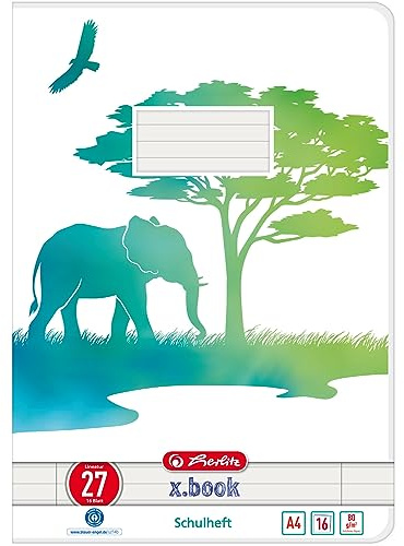 Herlitz Heft Heft A4 16 Blatt Lineatur 27 GREENline Elefant