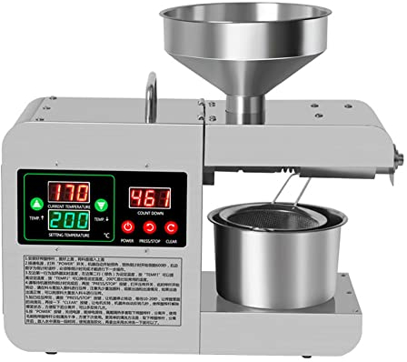 HUIOP 600W 220 V Grand Affichage Numérique Couleur Maison Ménage Cuisine Intelligente en Acier Inoxydable Électrique Presse À Huile Famille Extrac D'huile Saine Huile Presse pour