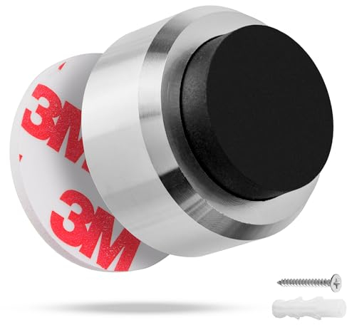 ECENCE Türstopper Wand Edelstahl 1x Wand-Puffer Gummi-Puffer, Tür-Puffer, Door-Stopper Türgriff, Wandschutz Tür-klinke, Wand-Montage, Befestigungsmaterial inklusive