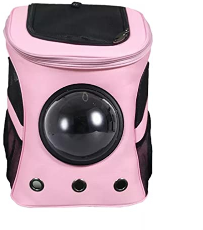 Samnuerly Katzenrucksack, großer Haustierrucksack, tragbare Raumkapsel, atmungsaktives Fenster, Katzenträger, Hundetasche, Haustierprodukte, Zubehör, tragbare Reisetaschen (Farbe: Rosa) (Rosa)
