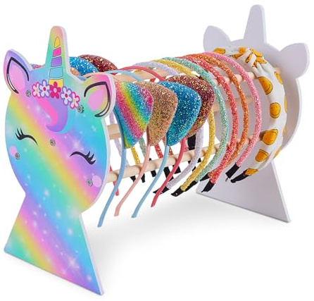 Unicorn Castle Haarreifständer für Mädchen, Haarschmuck Organizer | Haarreif Organizer mit praktischer Aufbewahrung für Haarreifen und Haarschmuck, sorgt für Ordnung im Kinderzimmer