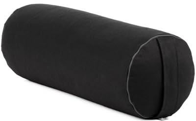 Bodhi | Yoga Bolster ECO | 100% Bio-Baumwolle | Yogarolle mit Bio Dinkelfüllung | Waschbar | Yogakissen rund für Restoratives Yoga Übungen | Groß 65 x 20 cm