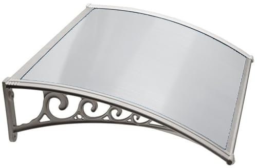 AZHANGYB Auvent De Porte Aluminium Noir 100x110cm, Auvent Marquise D'EntréE Auvent De Porte D'EntréE RéSistante Toit Abri Contre La Pluie Et UV, Marquise De Porte Exterieur