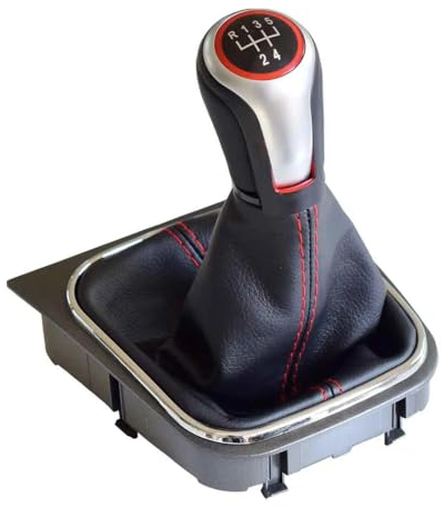 Toiumops Schaltknauf Schaltsack für VW Golf 5/6 Scirocco, 5/6-Gang-Auto-Handbuch-Schaltknauf-Hebel-Handball mit Gamaschenmanschettenabdeckung