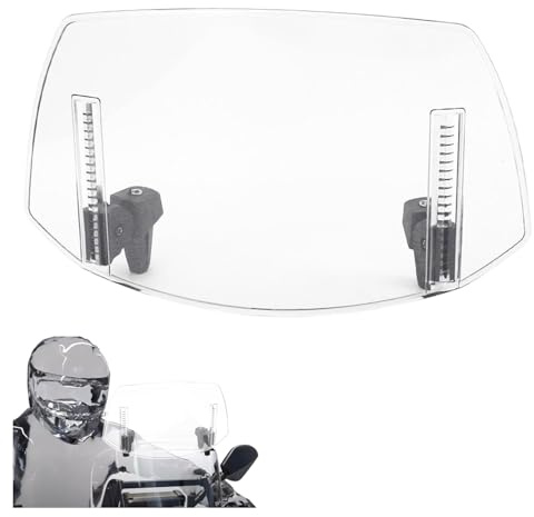Tissting Déflecteur de Vent de Moto Réglable à Clipser 29 x 22 cm Extension de Pare-Brise de Moto en ABS pour MT07 MT09 MT10 R1 R3 FZ6 TMAX530 TMAX 500 (Blanc)