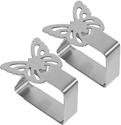 FUNOMOCYA Verstellbare Tischdeckenklammern 2 Stück Tischdeckenhalter-Clips aus massivem Edelstahl für Tischrockklemmen winddicht