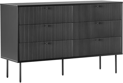 hjh LIVING Sideboard mit 6 Schubladen KARBY S 120x40x75 cm, Schubladenkommode im Industrial-Stil, viel Stauraum, Schwarz