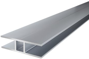 H - Profil mit 10mm Innenmaß aus Aluminium für Stegplatten, Glas, Kunststoffplatten - 1000mm lang