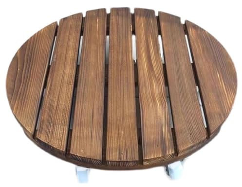 KITCISSL Carrellino con Ruote Portatutto Portapiante in Legno, Portavasi da Balcone Carrello con Ruote Portatutto Vassoi, Porta Piante Legno Base Supporto Porta Vaso Vassoio(45x45cm)