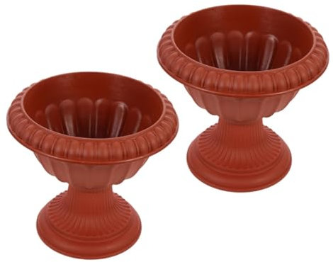 HOODANCOS 2pcs European Style Roman Flower Pot Planter Pots for Outdoor Garden Decorative Urn Vases for Wedding Flower Arrangement