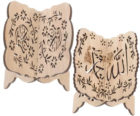 Support pour Bible en Bois, Porte-livre de Bureau en X, Lot 2