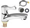 Grifo individual de agua fría, grifo de agua fría para invitados, grifo premium de agua fría con manguera de conexión de 60 cm con boca de filtro para lavabo, baño, cocina