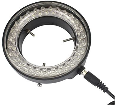 Microscope 60 LED Adjustable Ring Light Illuminator Lamp for Stereo Trinocular Microscope Source(Black)