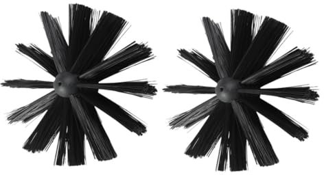 TIDTALEO 2pcs Chimney Cleaning Brush Set 150mm Heads, Flexible Chimney Sweeper Kit for Fireplace and Dryer Vent, Sturdy Flue Cleaning Accessories for Woodstove Maintenance