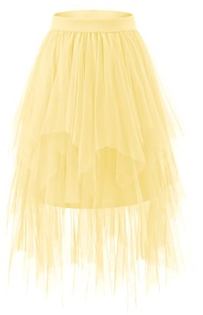 Bridesmay Faldas de tul para mujer, falda de hada de malla A-Line, con capas, falda larga de tutú de tul esponjosa midi, S